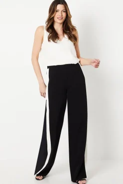 Premium Side Stripe Elastic Wide Leg Trouser