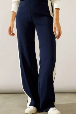 Premium Side Stripe Elastic Wide Leg Trouser
