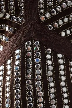 Premium Stud Embellishment Midi Slip Dress