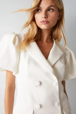 Premium Tailored Wrap Over Mini Dress