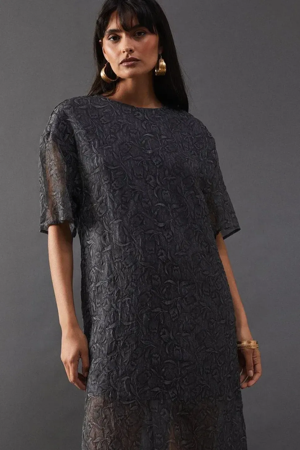 Premium Tissue Organza Midaxi T-shirt Dress