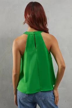 Premium Twist Neck Satin Top