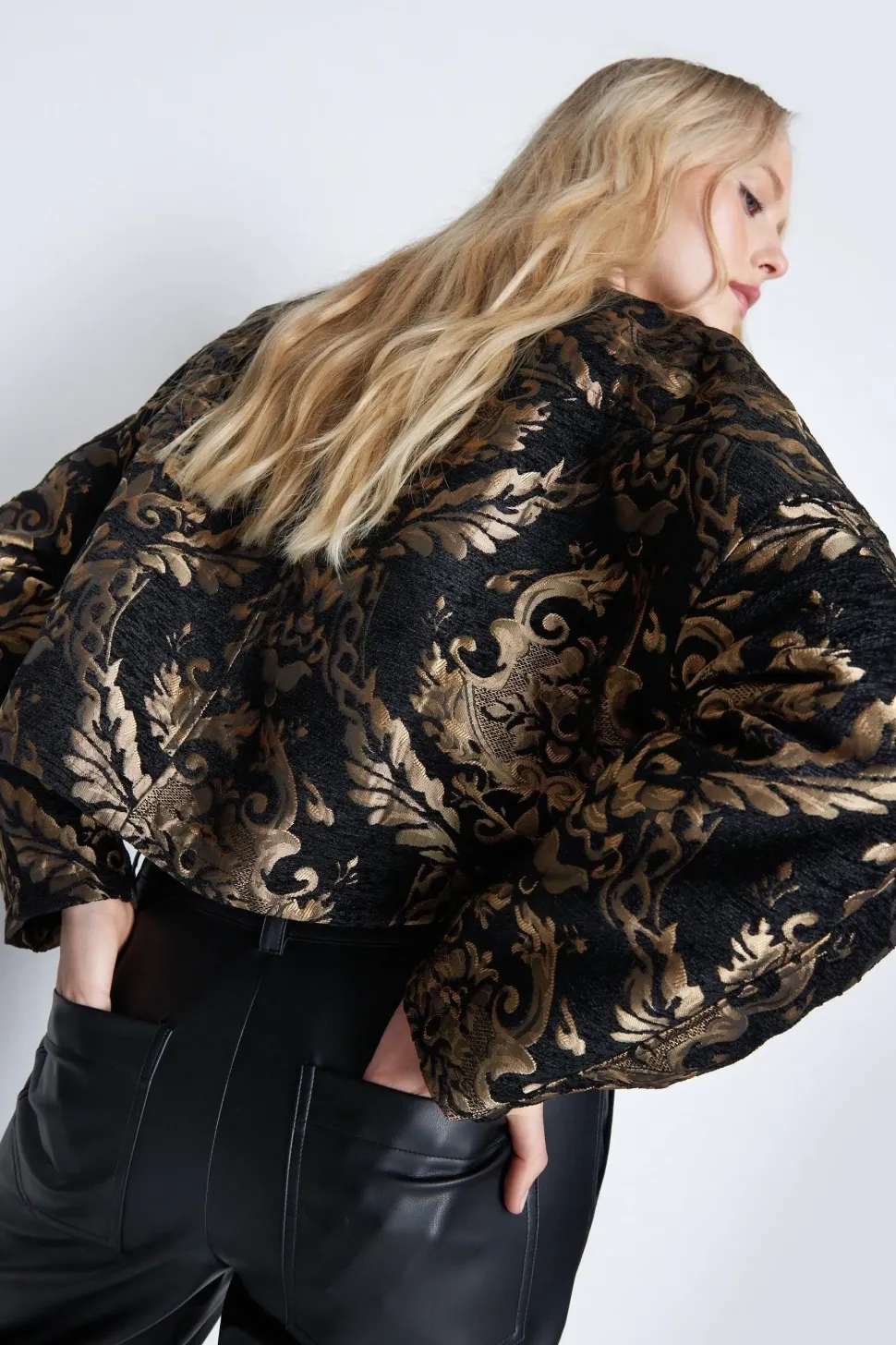 Premium Vintage Look Jacquard Coat