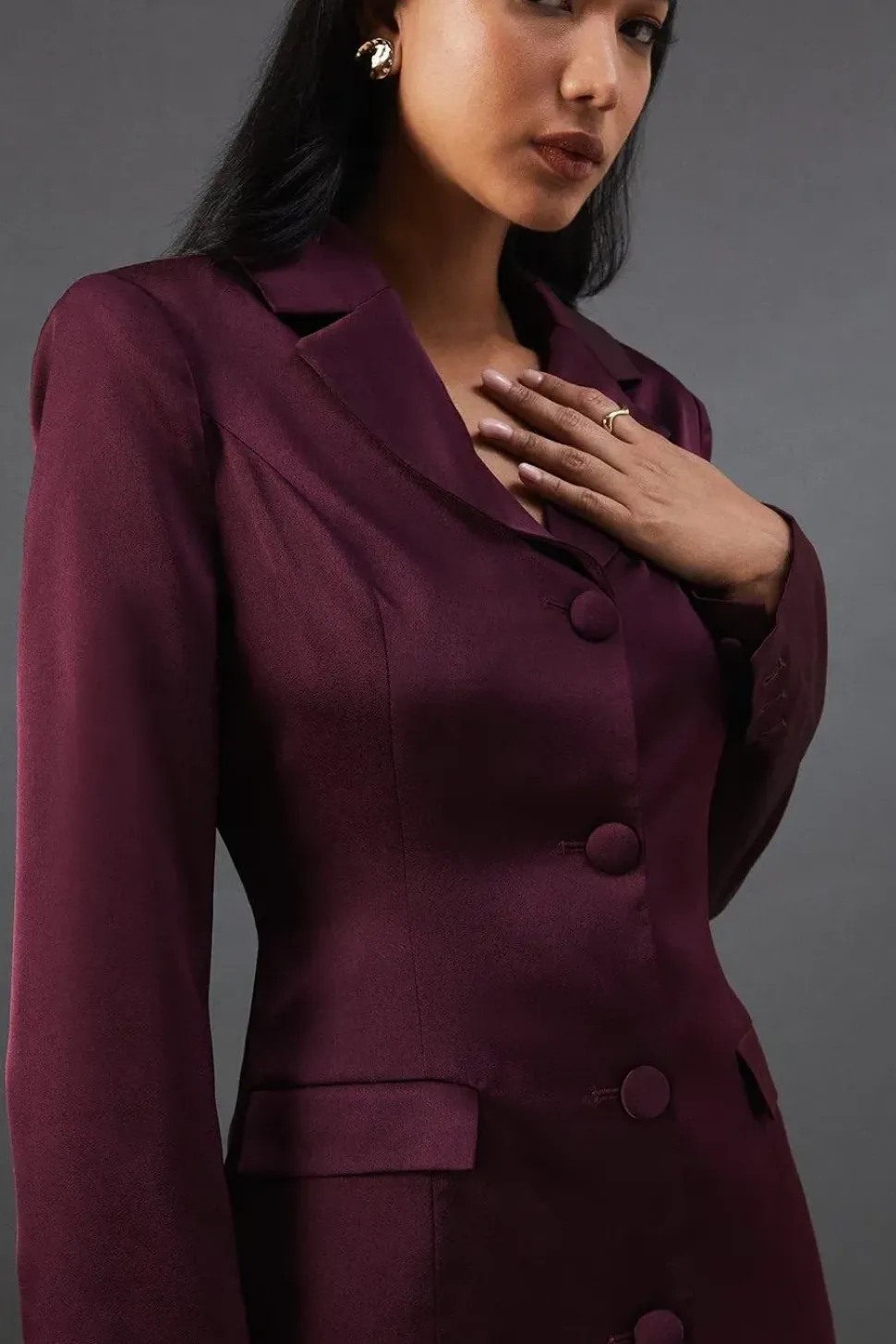 Premium Waisted Mini Blazer Dress