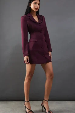 Premium Waisted Mini Blazer Dress