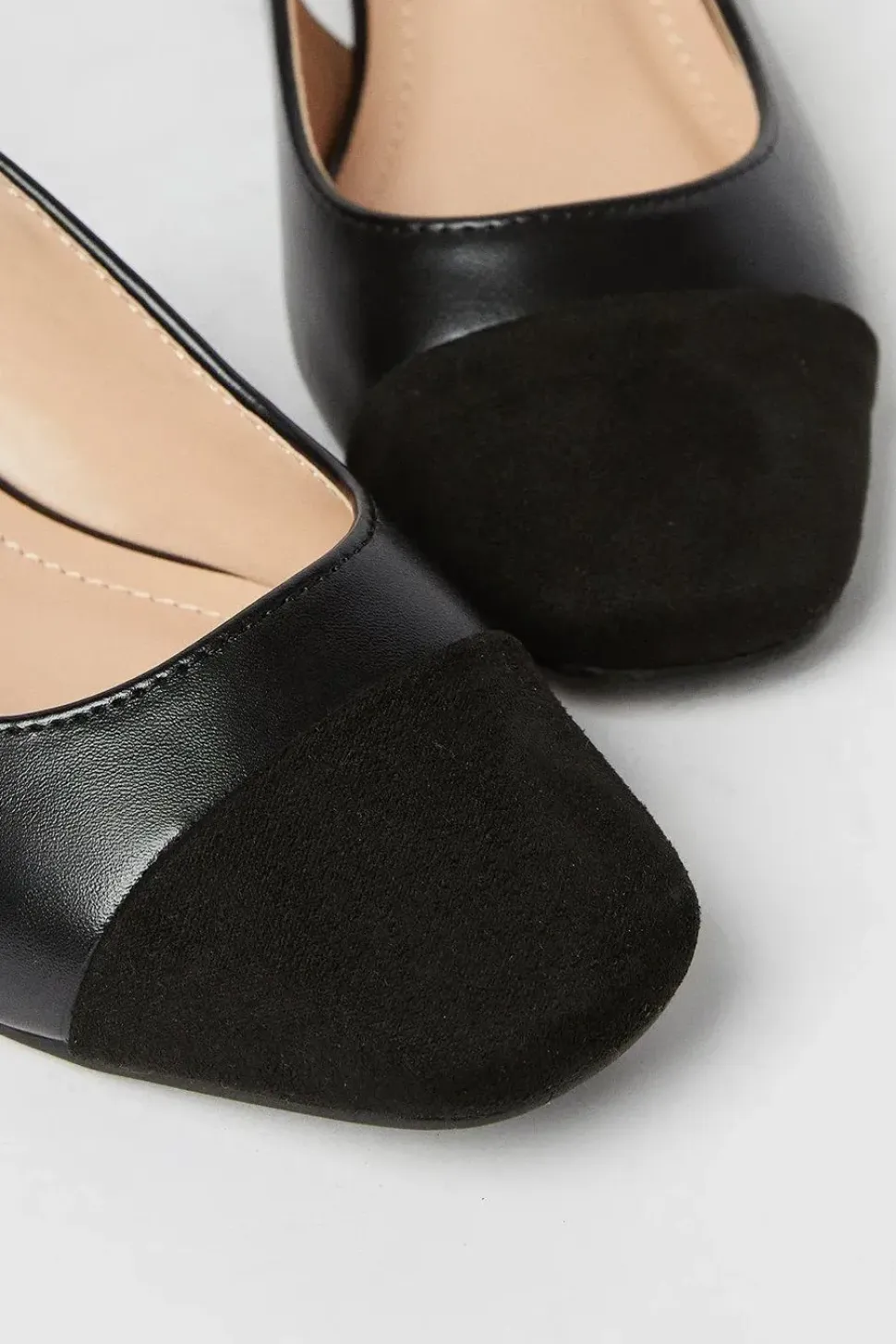 Principles: Clementine Square Toecap Low Block Heel Courts