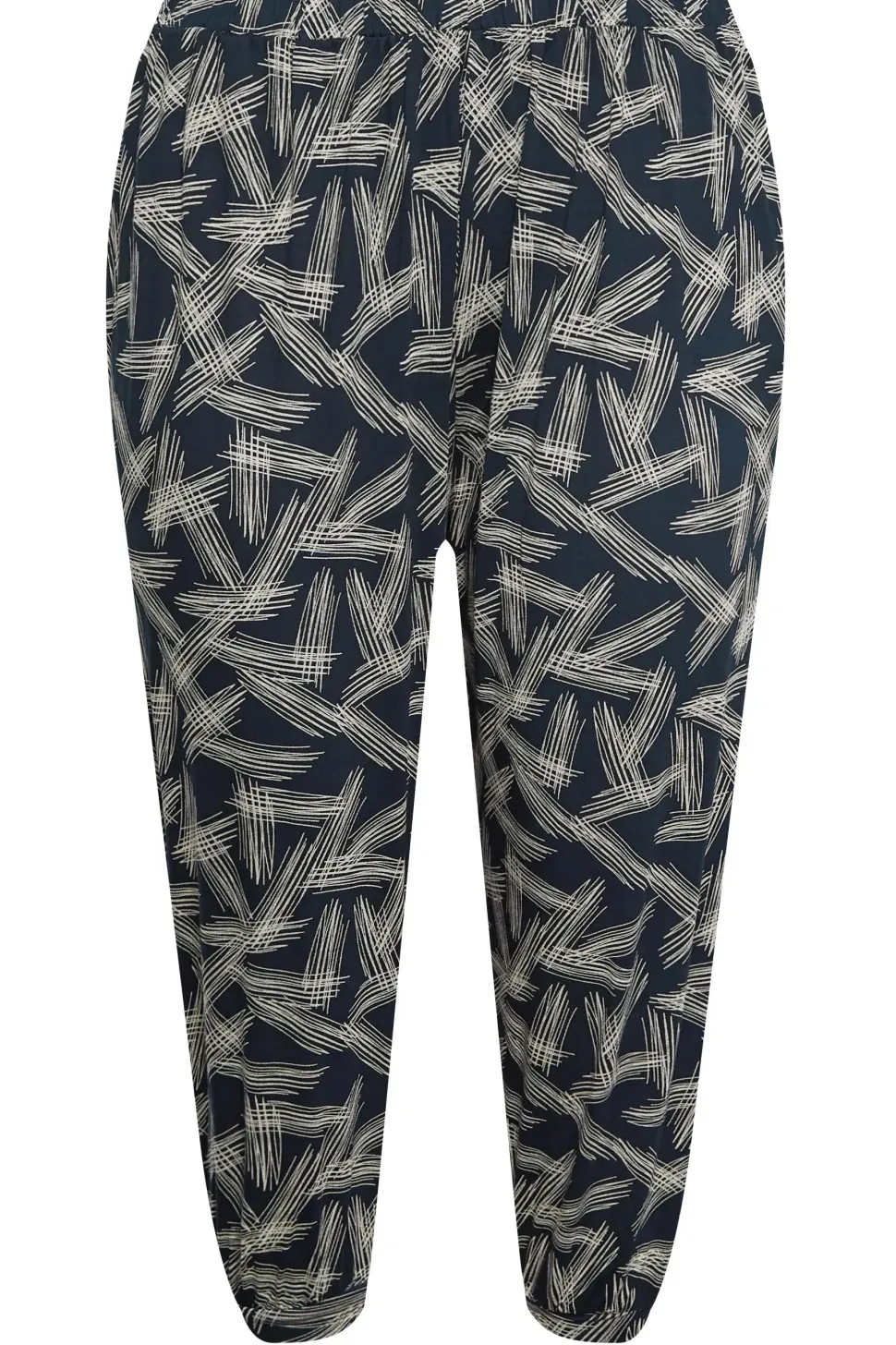 Print Cropped Harem Joggers