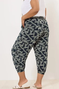 Print Cropped Harem Joggers