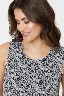Printed Asymmetric Sleeveless Tunic Top