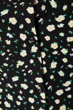 Printed Button Through Midi Dress