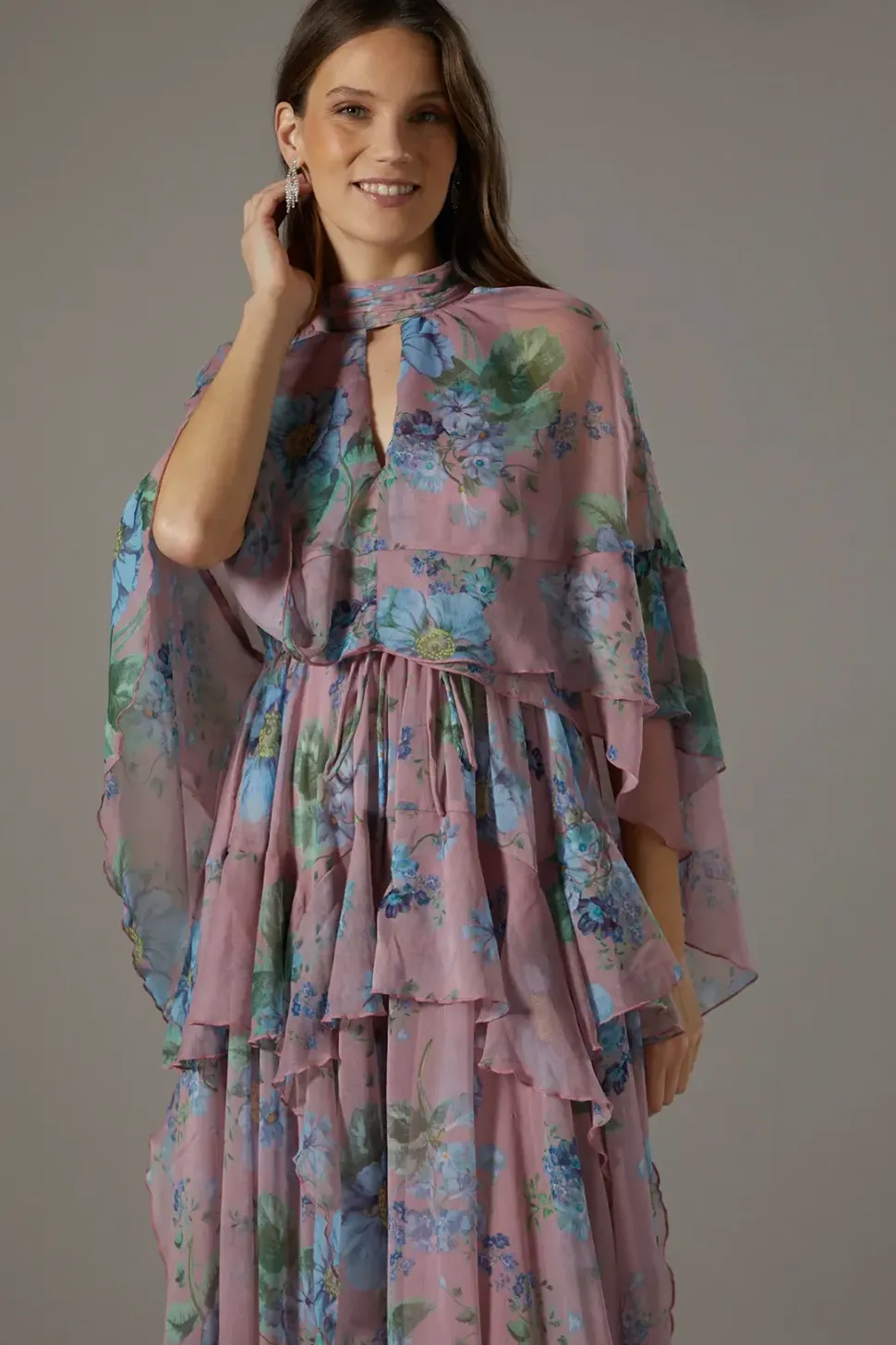 Printed Chiffon Boho Maxi Dress