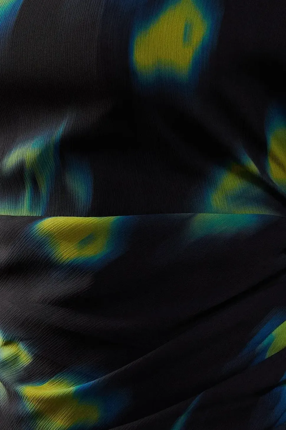 Printed Chiffon Slash Neck Batwing Column Maxi Dress