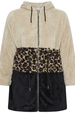 Printed Colour Block Fleece Jacket