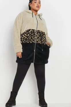 Printed Colour Block Fleece Jacket