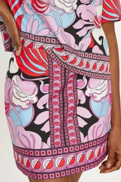Printed Crepe Mini Skirt