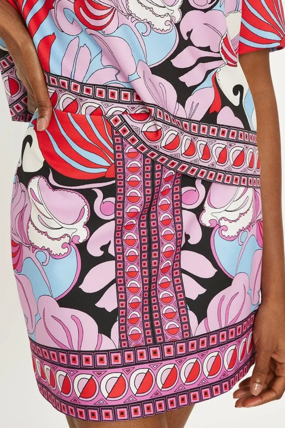 Printed Crepe Mini Skirt
