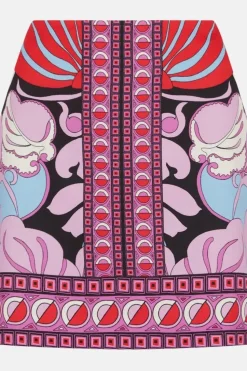 Printed Crepe Mini Skirt