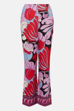 Printed Crepe Straight Leg Trouser