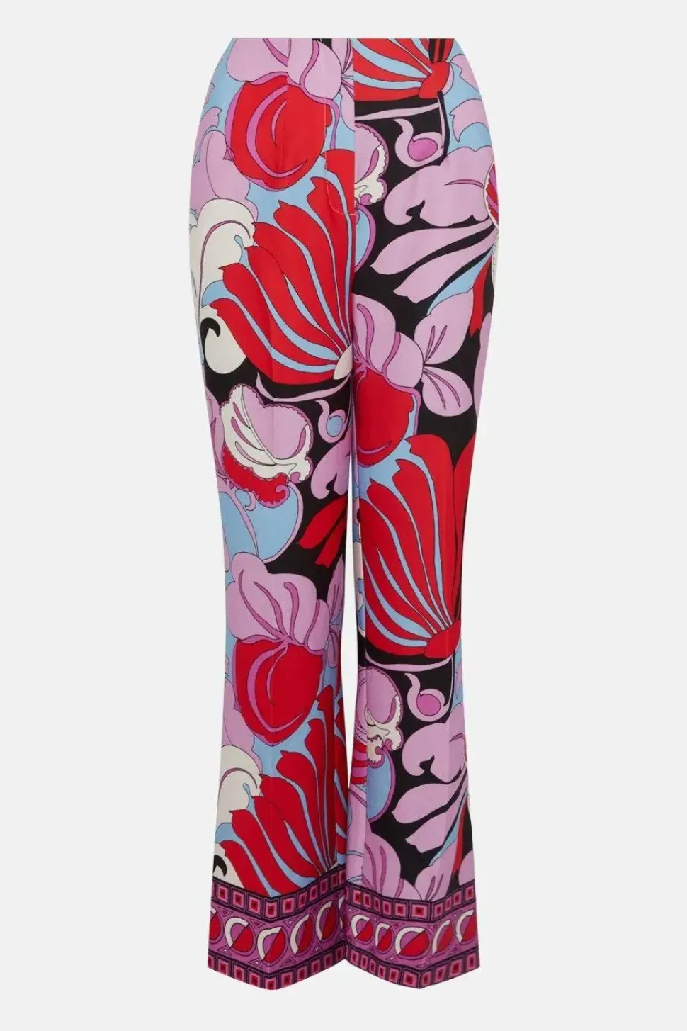 Printed Crepe Straight Leg Trouser