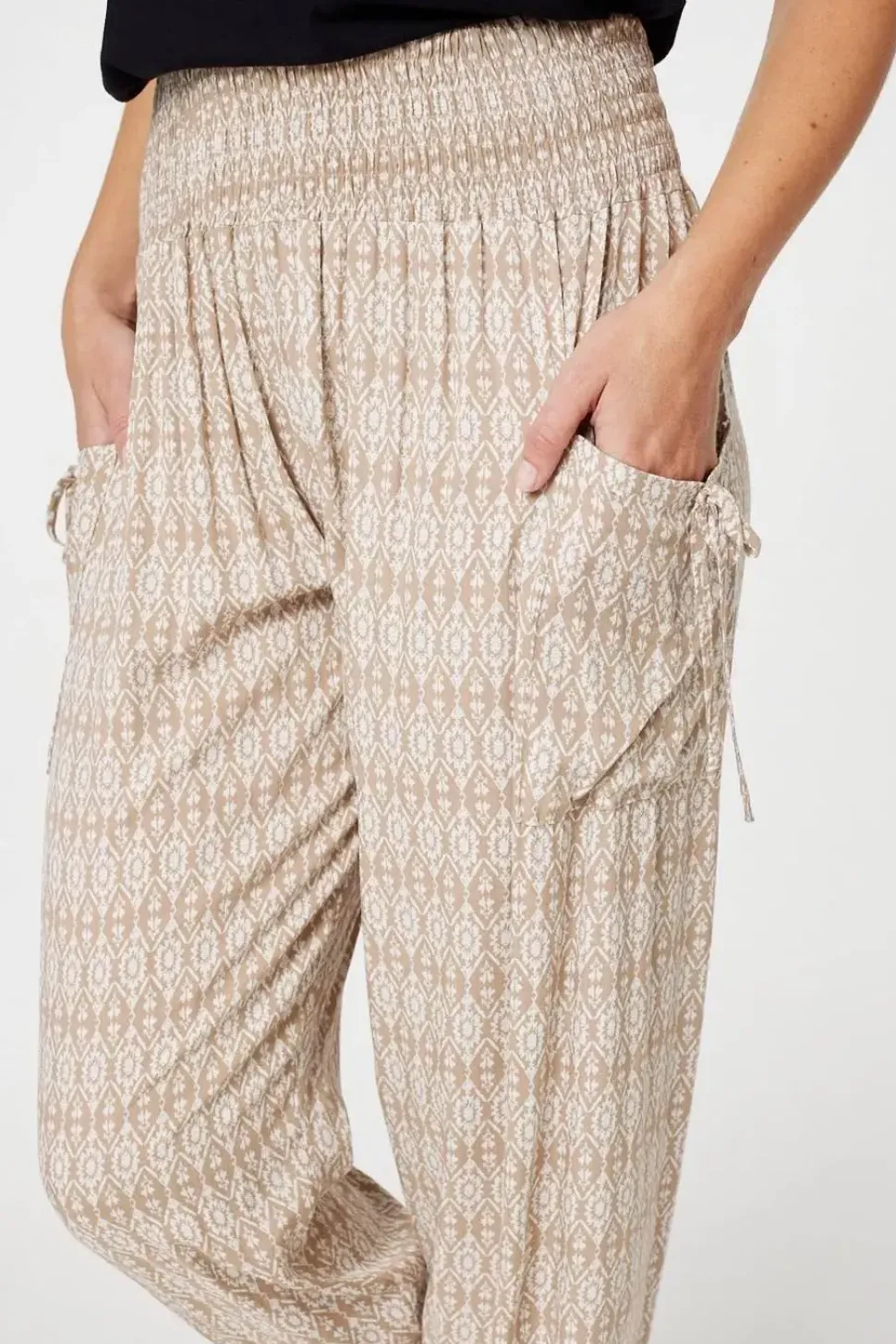 Printed Elasticated Harem Pants