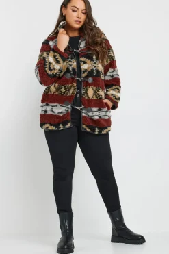 Printed Faux Fur Toggle Jacket