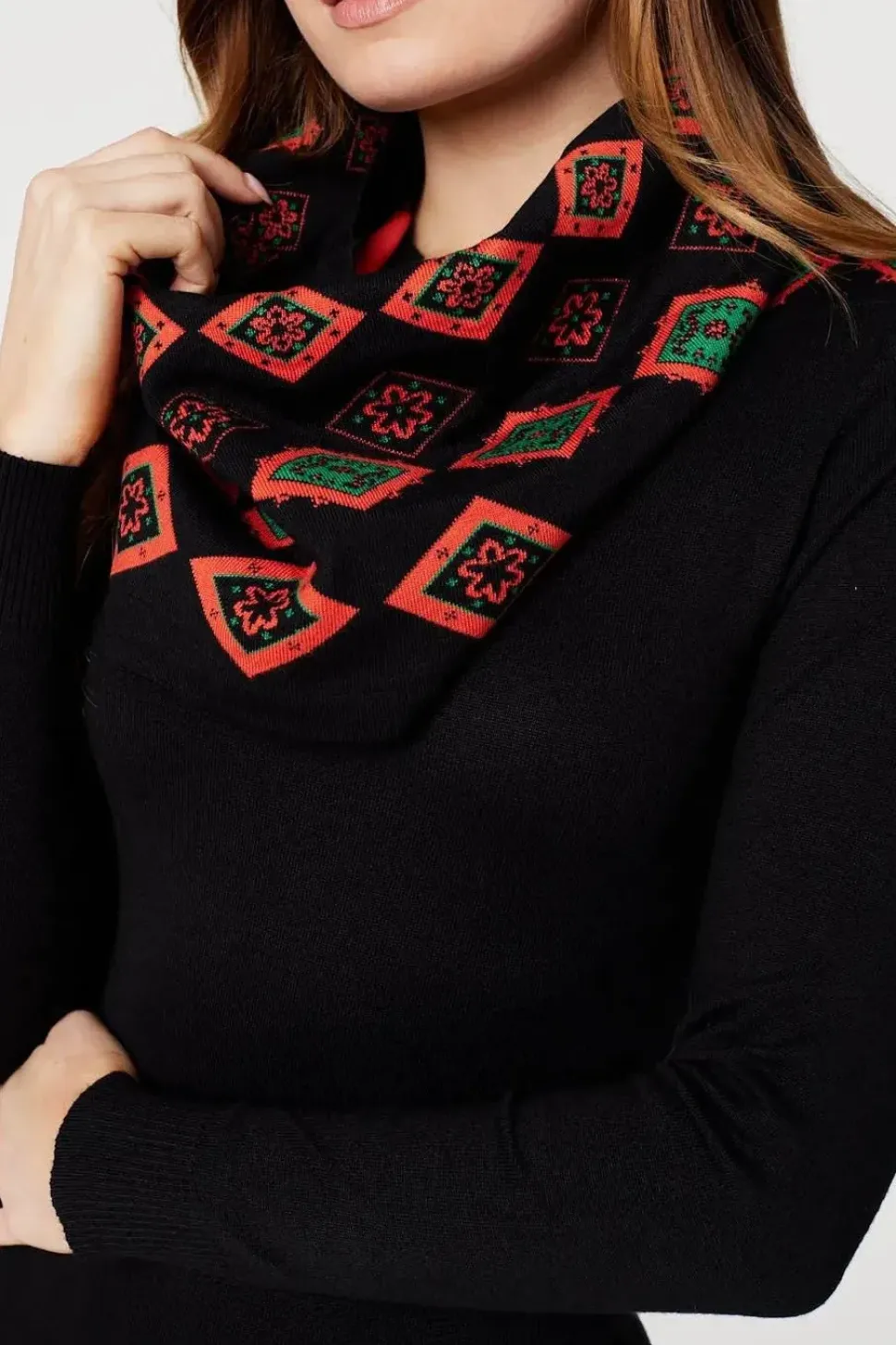 Printed Fit & Flare Knit Dress