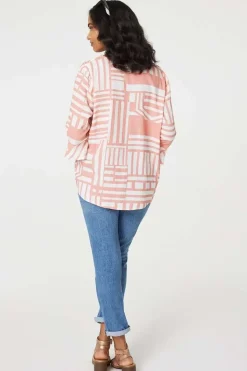 Printed 3/4 Flare Sleeve Blouse