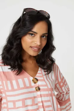 Printed 3/4 Flare Sleeve Blouse