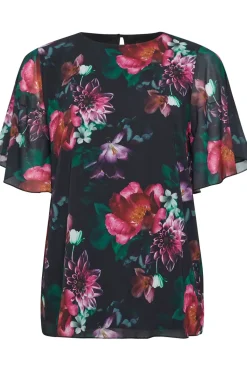 Printed Flutter Sleeve Blouse