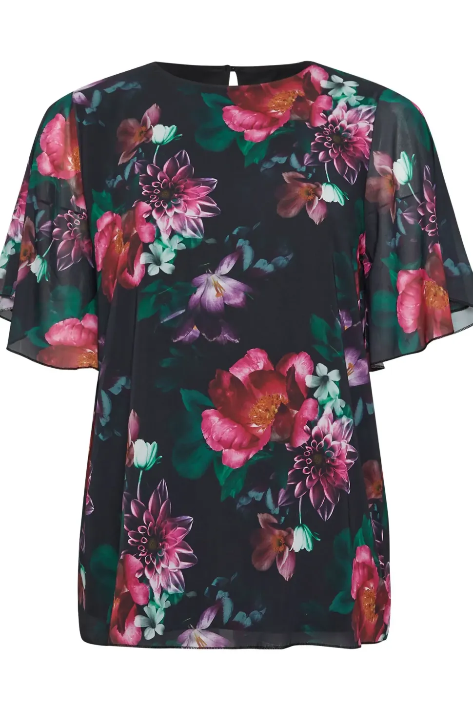 Printed Flutter Sleeve Blouse