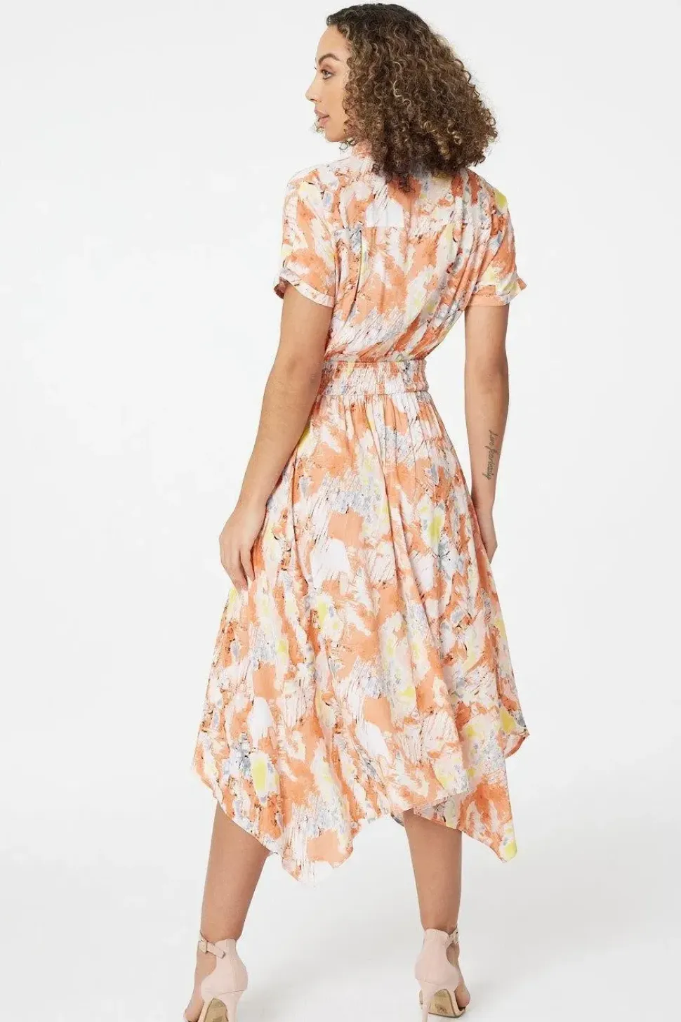 Printed Front Pocket Shirt Dress