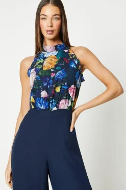 Printed Georgette Top Jumpsuit