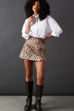 Printed Heavy Satin Micro Mini Skirt