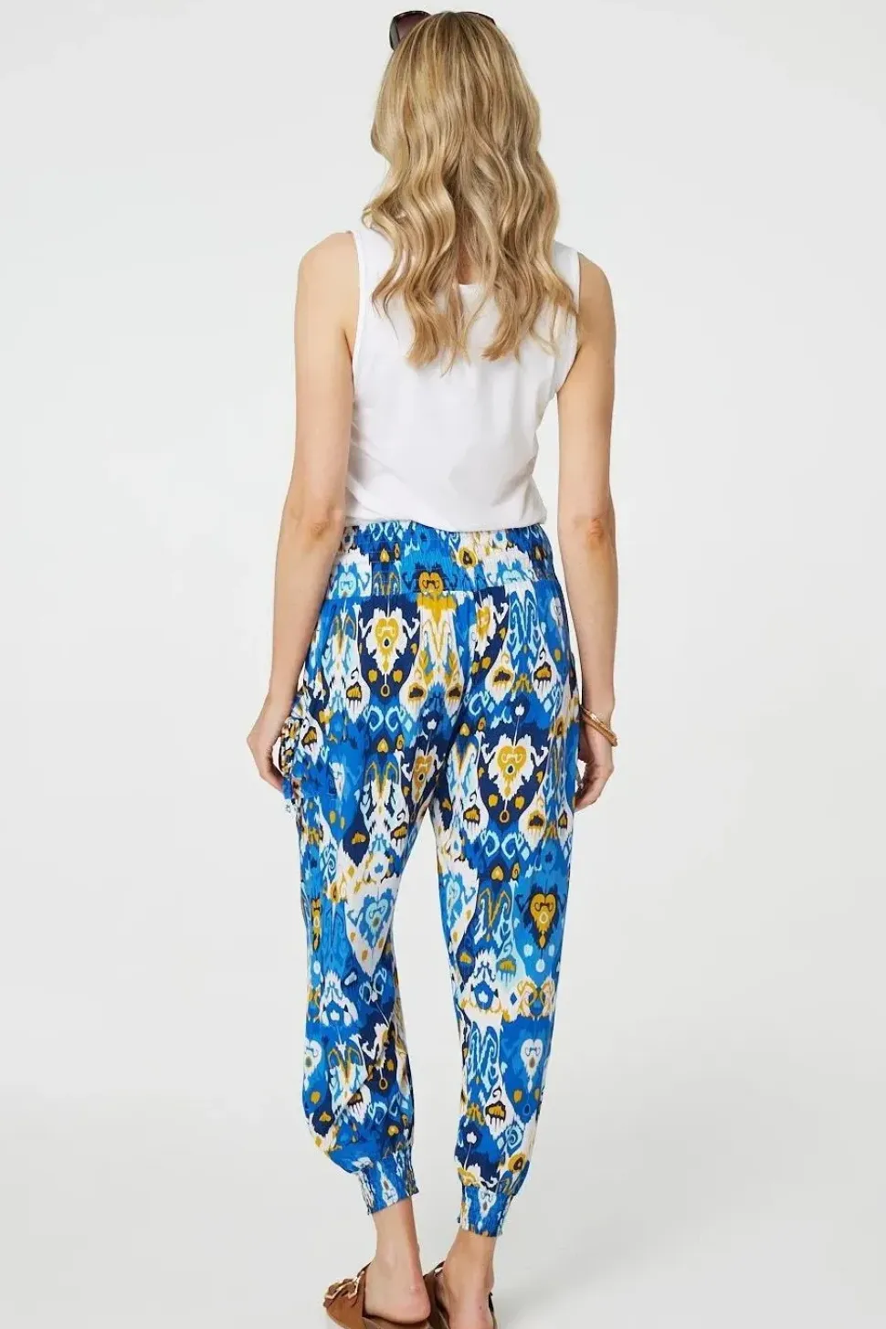 Printed High Waist Tapered Harem Pants