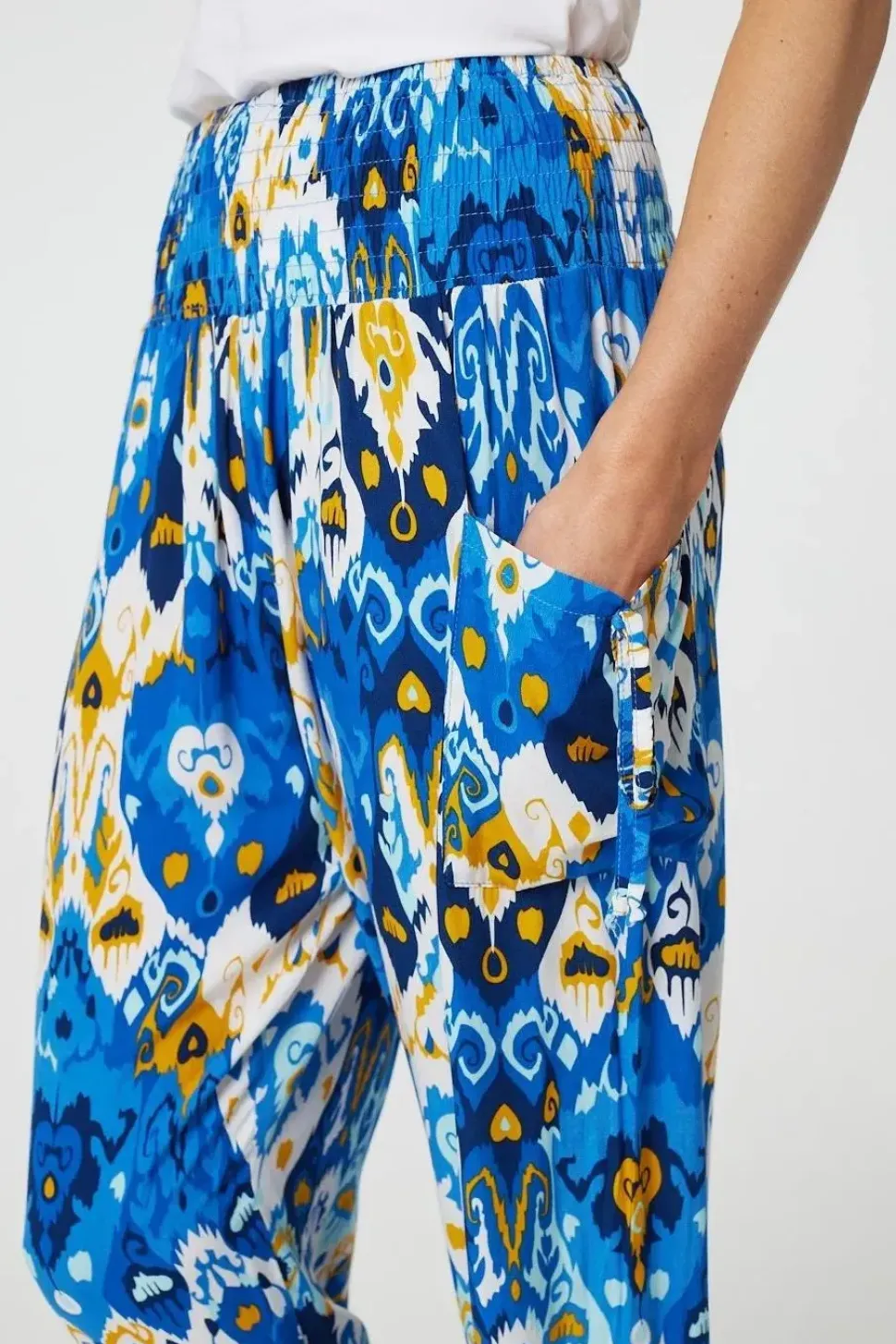 Printed High Waist Tapered Harem Pants