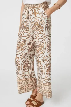 Printed High Waist Wide Leg Trousers