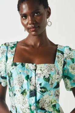 Printed Jacquard Mini Dress