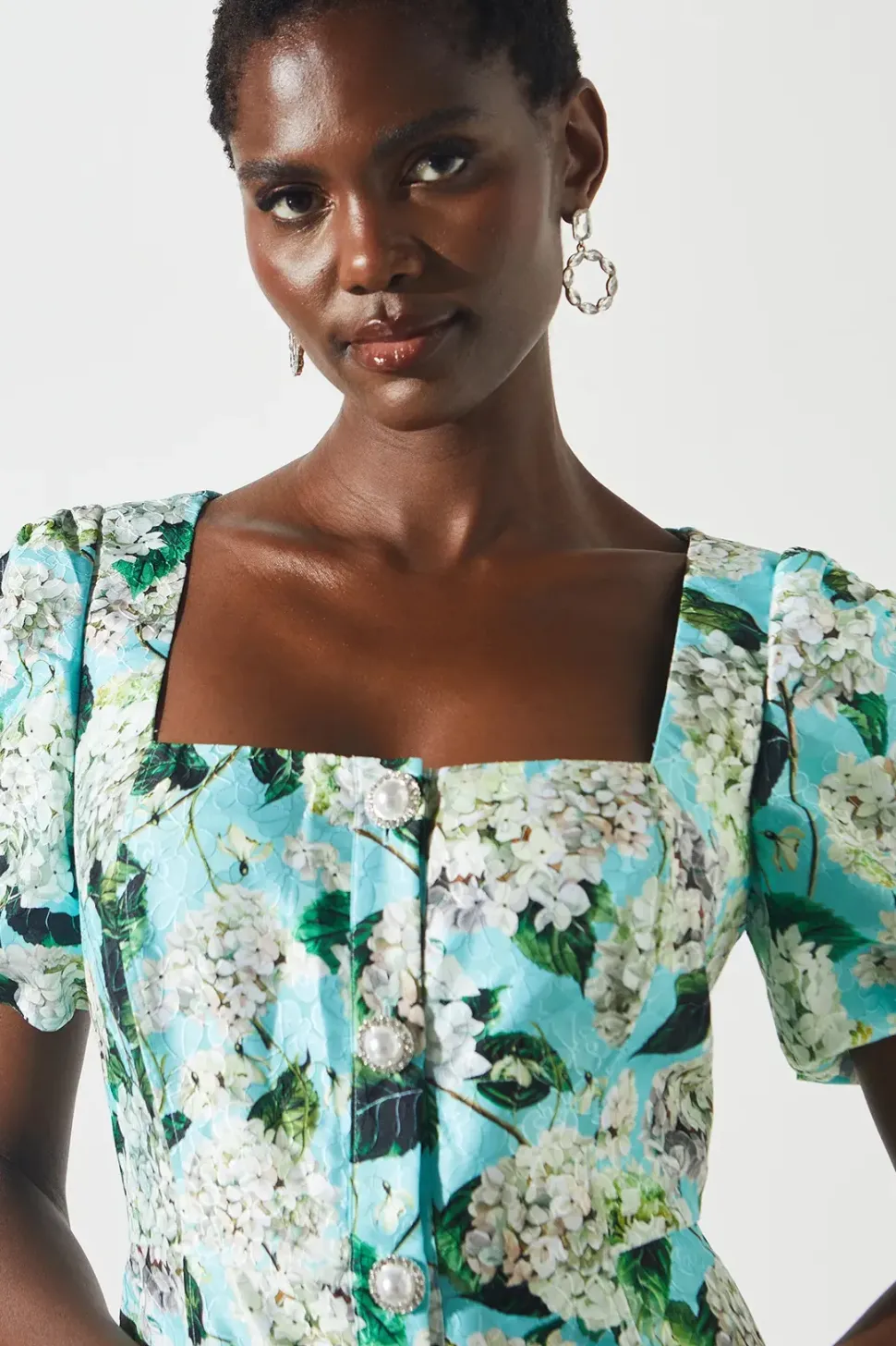 Printed Jacquard Mini Dress