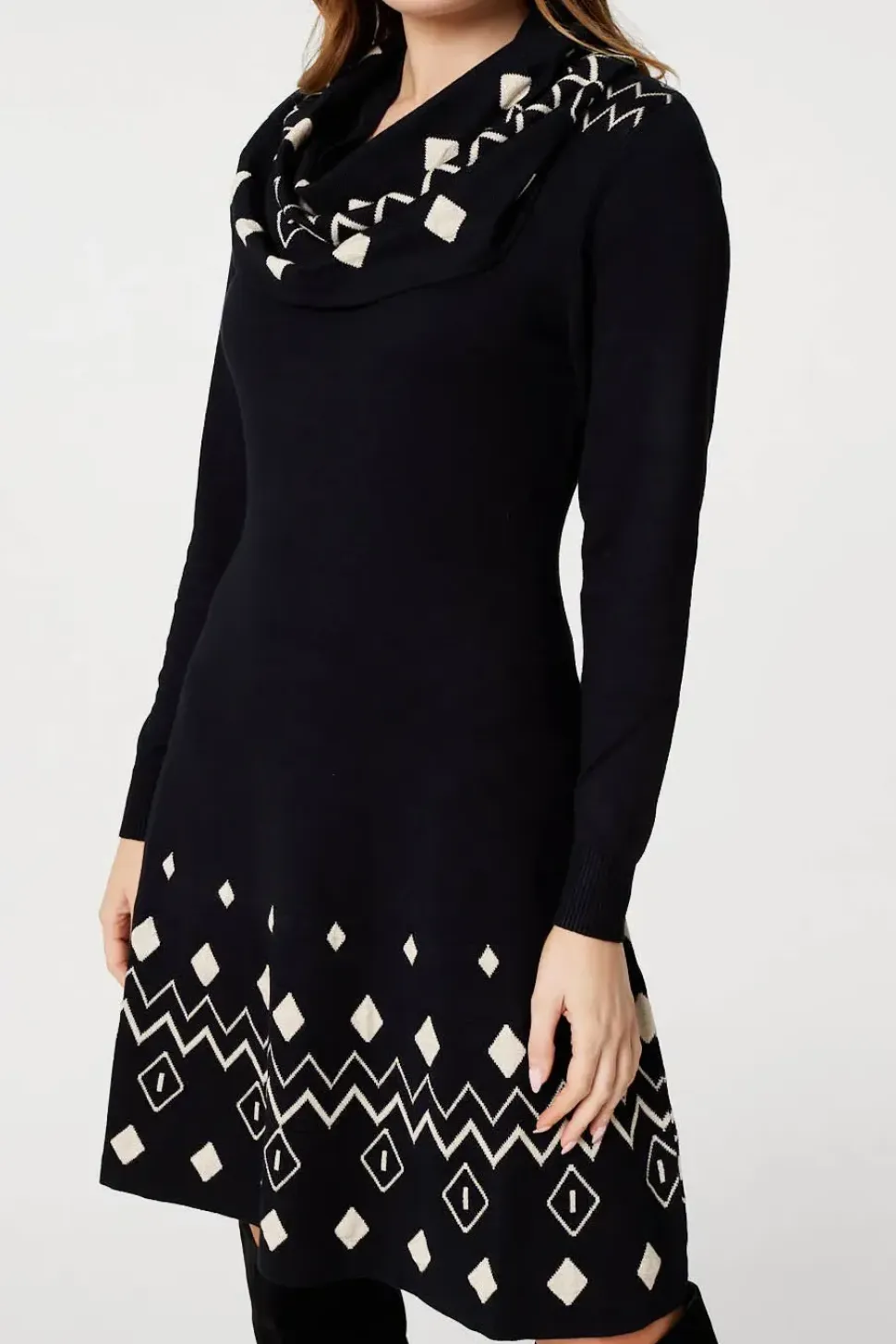 Printed Knit Skater Dress