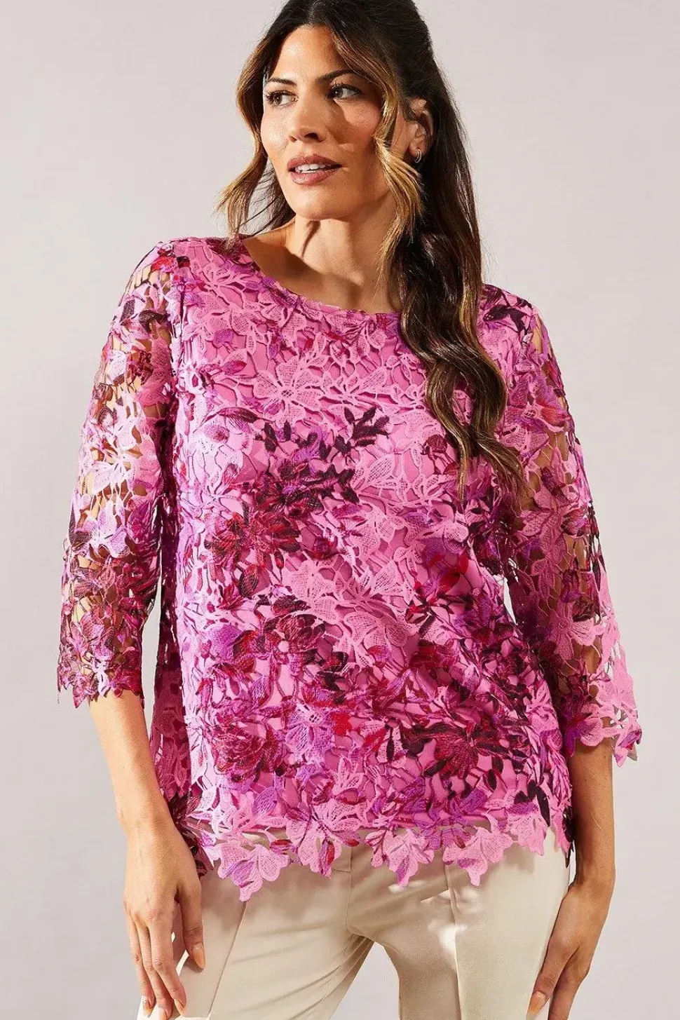 Printed Lace Top