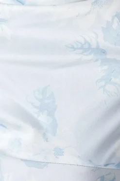 Printed Long Sleeve Cowl Bridesmaid Dress