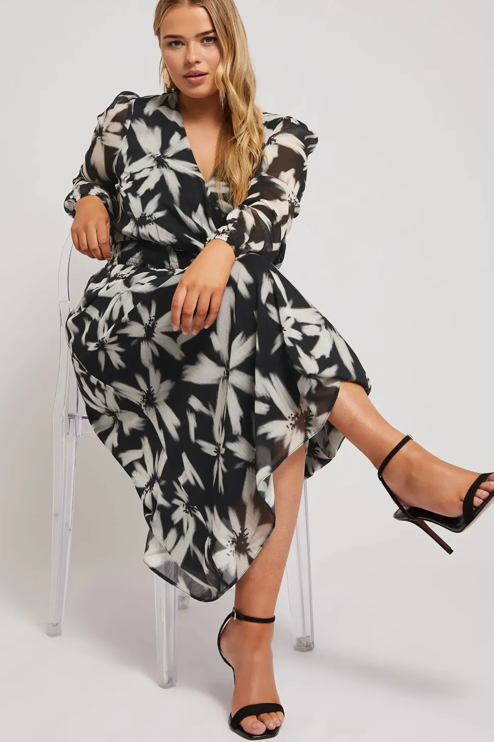 Printed Maxi Wrap Dress