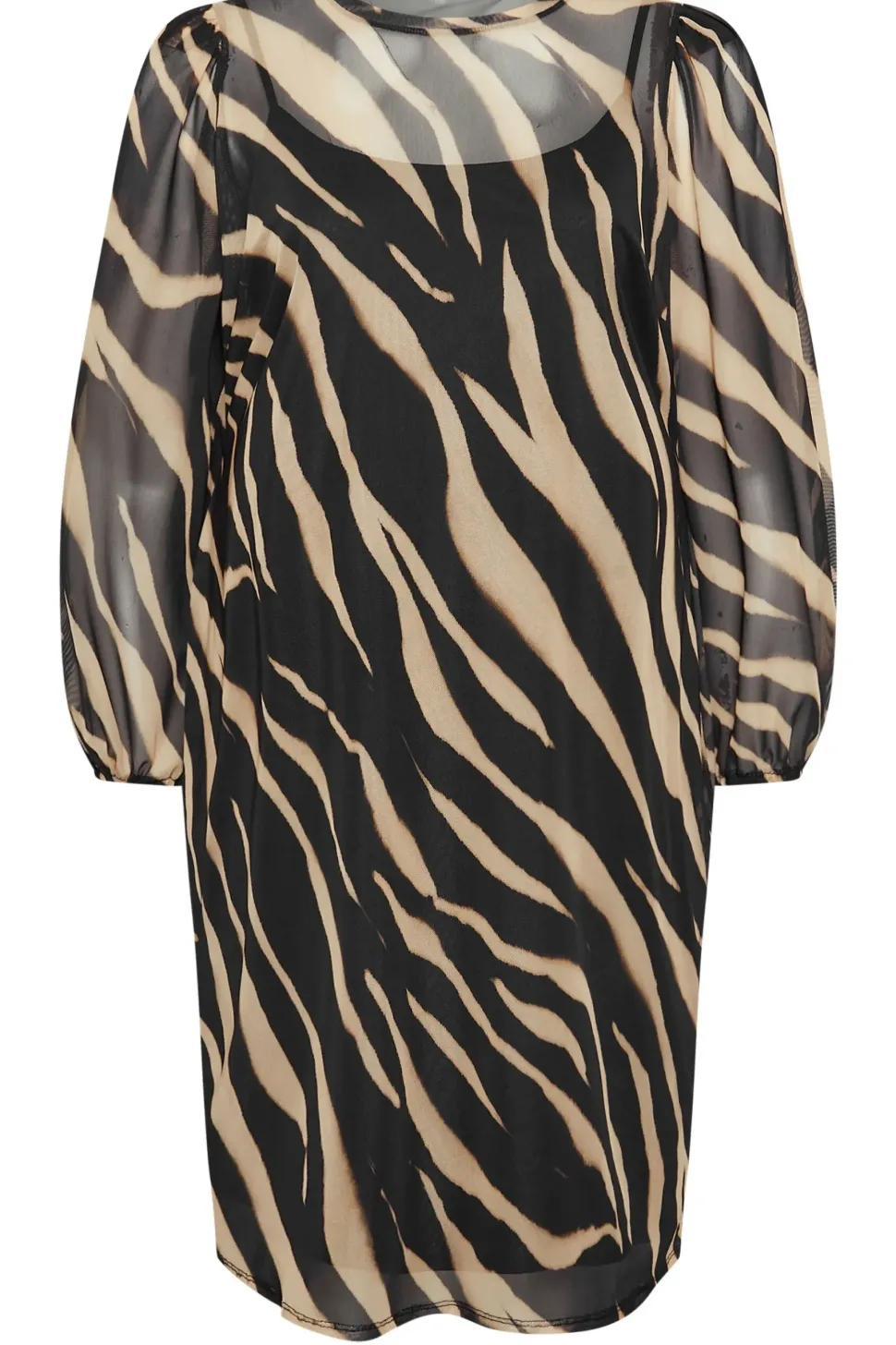 Printed Mesh Mini Dress
