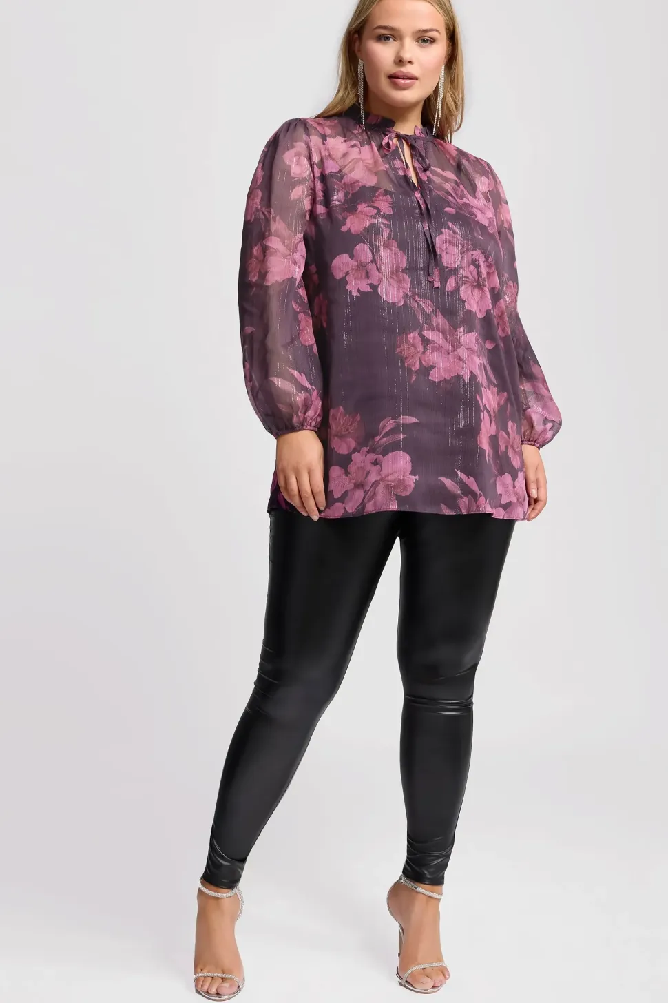 Printed Metallic Blouse