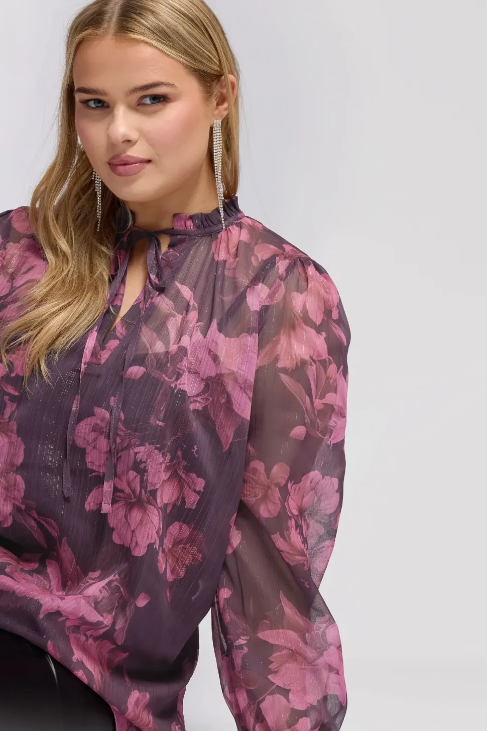 Printed Metallic Blouse