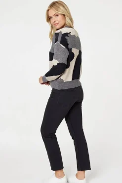 Printed Metallic Knit Jumper