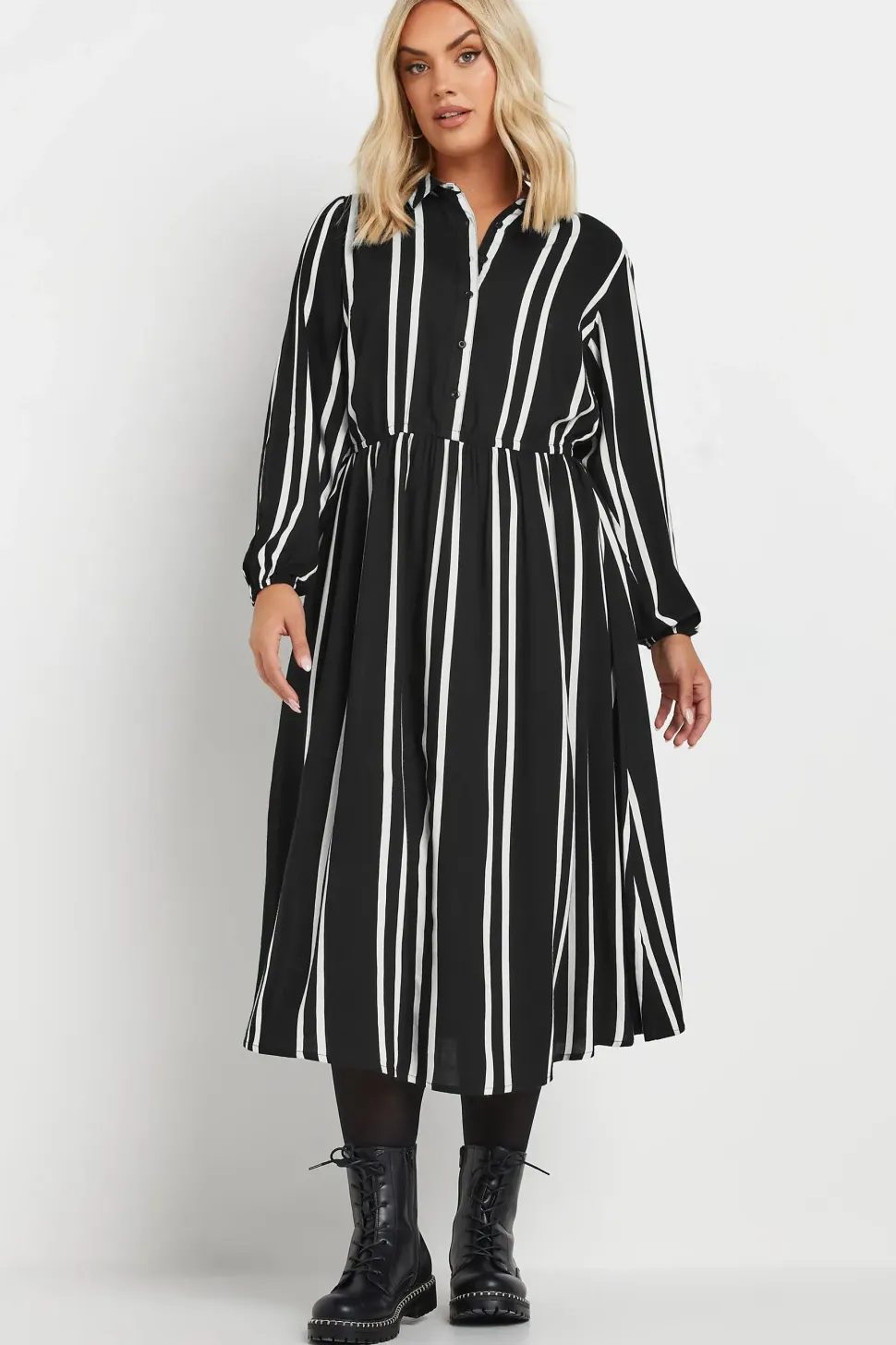 Printed Midi Shirt Dress