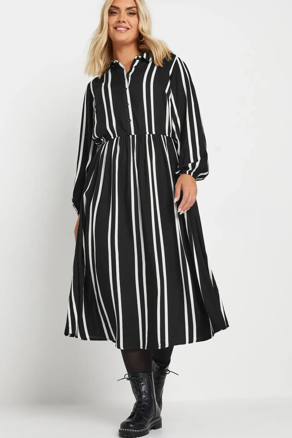 Printed Midi Shirt Dress