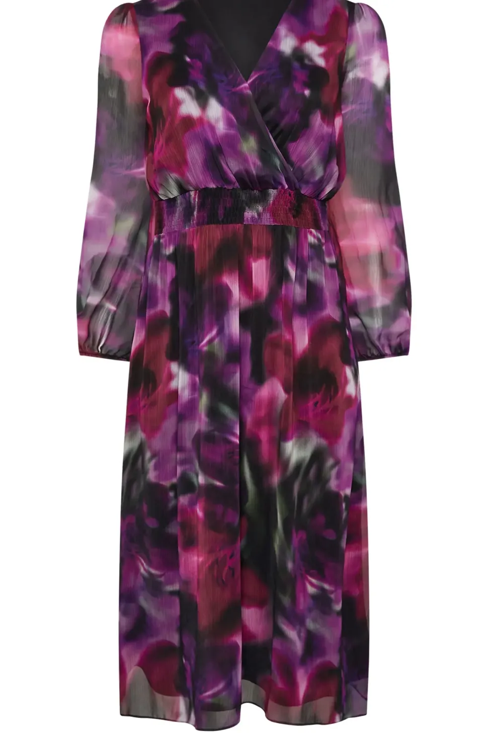 Printed Midi Wrap Dress