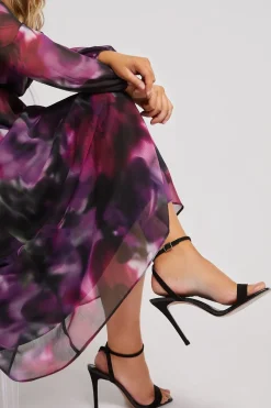 Printed Midi Wrap Dress